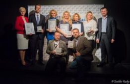 KTU rektorius prof. Petras Baršauskas ir KTU SHMMF VPAI direktorius prof. Algis Krupavičius –„PaRa / Impact Awards 2015“ konkurso 2 vietos laimėtojai „Metų tandemo” kategorijoje